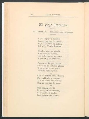 El viejo Paredes : "El entenao" - Relación del pechador