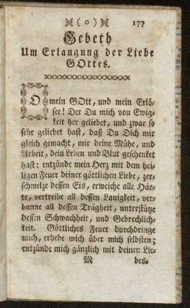 Gebeth Um Erlangung der Liebe Gottes.