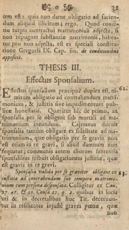 Thesis III. Effectus sponsalium.