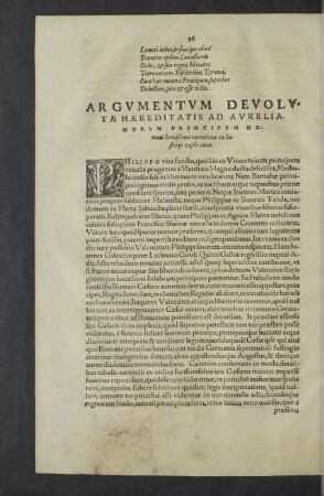 Argumentum devolutae haereditatis ad Aurelianorum