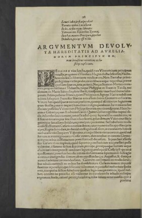 Argumentum devolutae haereditatis ad Aurelianorum