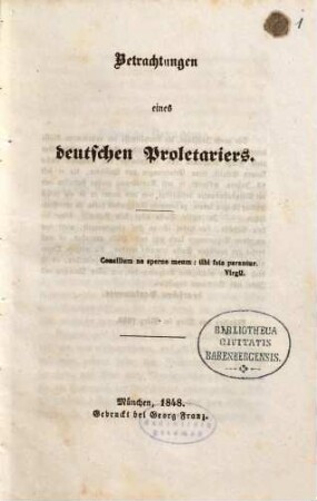 Betrachtungen eines deutschen Proletariers