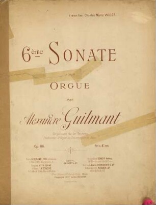 6ème sonate pour orgue : op. 86