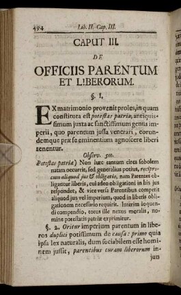 Caput III. De Officiis Parentum Et Liberorum.