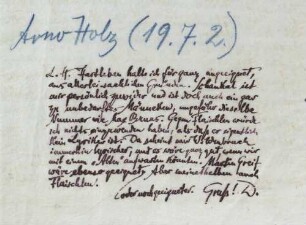 Brief an Arno Holz