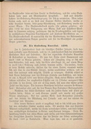 16. Die Entdeckung Amerikas. 1492.