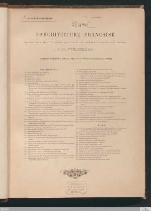 4. Volume: [L'architecture française] Band 4. Volume : monuments historiques du XIe siècle jusqu'à nos jours