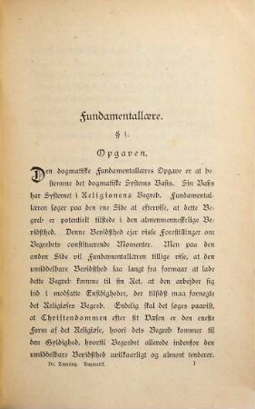 Den christelige Dogmatik : Fremstillet af C. Krogh-Tonning, I