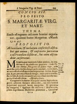 Concio XIX. Pro Festo S. Margaritae Virg. Et Mart.