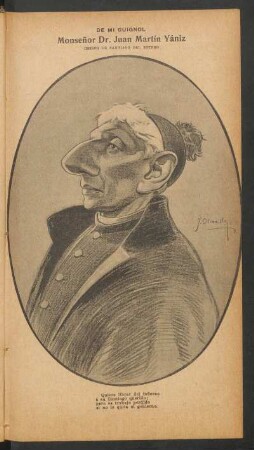 Monseñor Dr. Juan Martín Yániz, Obispo de Santiago del Estero - [Caricatura]