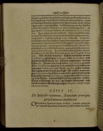 Caput IV. De Subjecto unionum, secundum principia juris Canonici considerato.