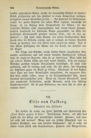VII. Elise von Valberg. Schauspiel von Iffland