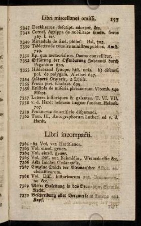 157-159, Libri incompacti.