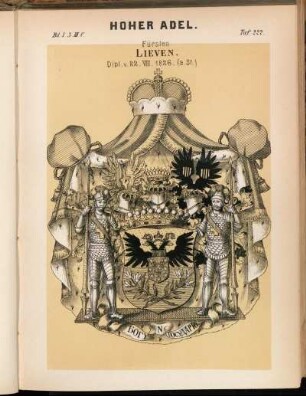 Taf. 222. Fürsten Lieven. Dipl. v. 22. VIII. 1826. (a. St.)