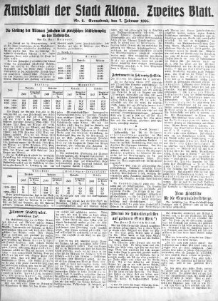 Nummer 6. Zweites Blatt. : Sonnabend, den 7. Februar 1925