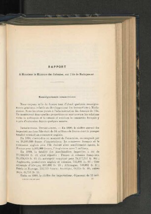 Rapport sur l´île de Madagascar (L. Duquénois)