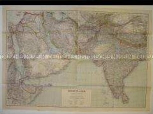 Politisch-geografische Karte von Asien aus dem 2. Weltkrieg