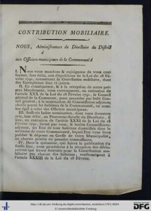 Contribution Mobiliaire.