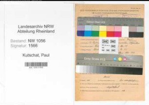Entnazifizierung Paul Kutschat , geb. 12.09.1905 (Beamter)