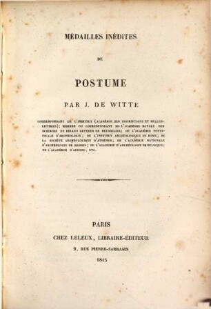 Medailles inédites de Postume