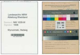 Entnazifizierung Hedwig Wyrozimski , geb. 09.04.1907 ()