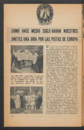 Cómo hace medio siglo harán nuestros jinetes una gira por las pistas de Europa