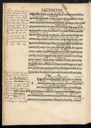 Quae deus homini & quae caeteris animalibus dedit. Cap. .II.
