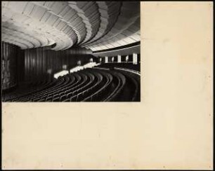 Schauspielhaus, Wuppertal: Perspektivische Ansicht (Ausstellungstafel der »Prague Quadrennial of the Theatre Design and Architecture« 1967)