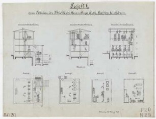 Technische Zeichnung : Projekt 2 zum Neubau der Mühle des Herrn Hugo Groß, Babken bei Kiöwen