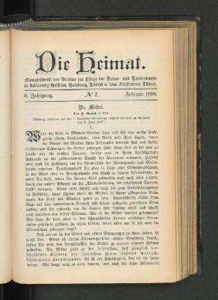 8. Jahrgang. No. 2. Februar 1898.