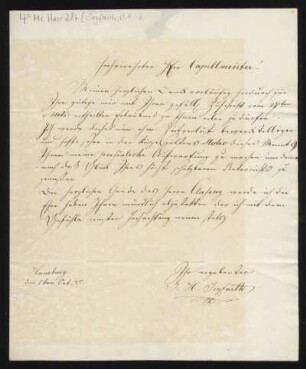 Brief von Johann Heinrich Seyfarth an Louis Spohr