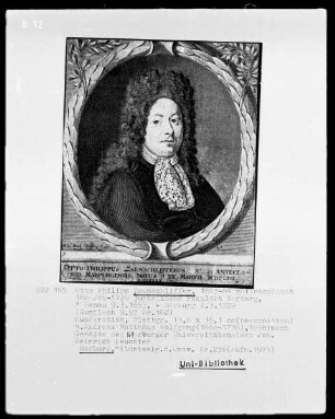 Bildnis Otto Philipp Zainschliffer (1653-1729), 1684-1729 Professor der Rechte in Marburg