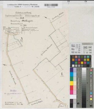 Blumroth (Welver), Zusammenlegung Blumroth, Urkarte 1 Meckingsen Flur 1;3