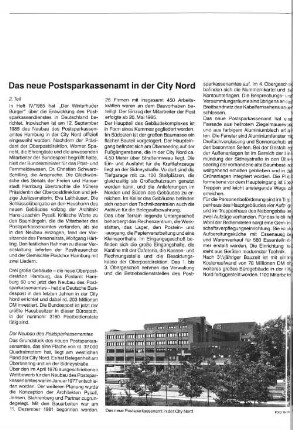 Das neue Postsparkassenamt in der City Nord