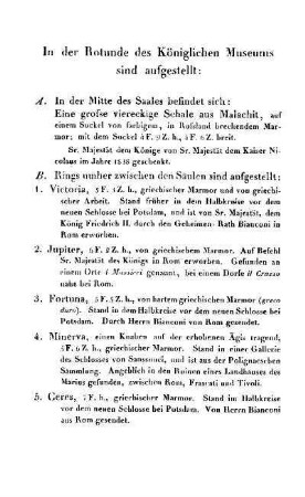 In der Rotunde des Königlichen Museums sind aufgestellt: