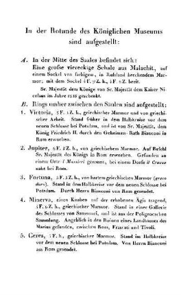 In der Rotunde des Königlichen Museums sind aufgestellt: