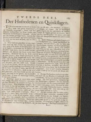 Tweede Deel der Hofredenen en Quinkflagen.