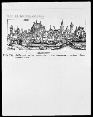 Stadtansicht von Neiße aus Hartmann Schedels Liber Chronicarum