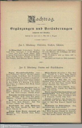 Nachtrag. Ergänzungen und Veränderungen während des Druckes