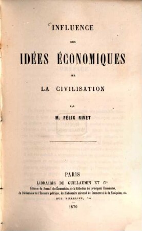 Influence des idées économiques sur la civilisation