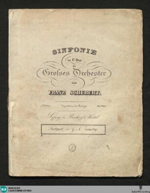 Sinfonie in C-Dur für grosses Orchester