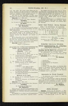 Programm der 6. Generalversammlung des kathol. Lehrerverbandes des D. R., Provinz Rheinland, in Elberfeld, Ostern 1897