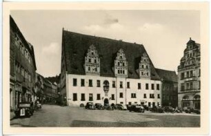 Meißen. Markt mit Rathaus und Hirschhaus