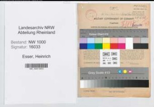 Entnazifizierung Heinrich Esser, geb. 06.03.1904 (Anwaltassessor)