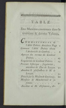 Table de Matières