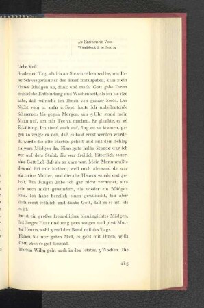 An Ernestine Voss Wandsbeck, den 10. September 1779