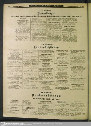 VI. Abschnitt. Landesbehörden