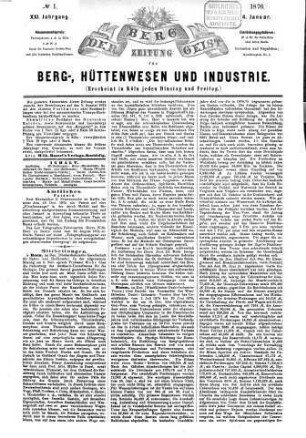 Der Berggeist : Zeitung für Berg-, Hüttenwesen u. Industrie, 21. 1876