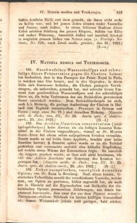 IV. Materia medica und Toxikologie.