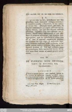 Tit. IV. De Clericis Non Residentibus In Ecclesia Vel Praebenda.